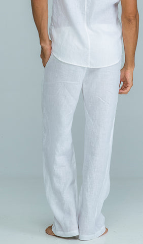 MENS PURE LINEN casual full length pant